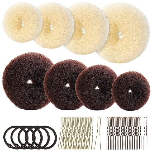 TABLETREANDS Hair Bun Makers 1Set Donut Shape Soft Sponge for Women Girls Hair Weaving Accessory