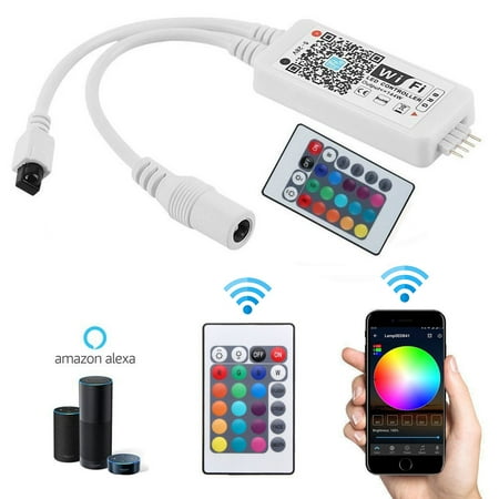 Rgb Led Strip Controller - Wireless LED Voice App Controller w/ IR Remote for RGB 5050 LED Strip Light