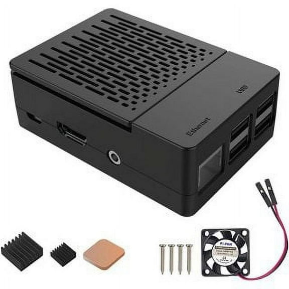 52Pi Case for Raspberry Pi 3 Model B  (B Plus), with Cooling Fan and 3PCS Heatsinks for Raspberry Pi 3/2 Model B (Not Include Raspberry Pi Board) (Black)