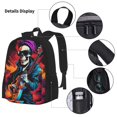 thumbnail image 3 of Bingfone Rock Skull Singer for Backpack Lunch Bag Pencil Case Set, Large Capacity School Backpack Combination Three-piece Set, Unisex, 3 of 7