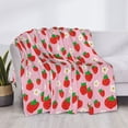thumbnail image 3 of Fotbe Hand Drawn Strawberry Manta de Franela con Estampado, Manta Ultrasuave para Cama, Sofá, Auto, Hipoalergénica y Antibolitas-50"x40", 3 of 6