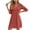 Orange, variant on Women Beach Cover Ups V Neck Button Down Coverup Swimwear Bathing Suit Cover Up Casual Pleated Long Sleeved Spring Summer Solid Color Dress