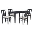 thumbnail image 3 of 5-Piece Dining Set, Compact Wooden 44-inch Rectangular Dining Table& Chair Set for Home, Apartment w/ 4 Chairs, Padded Seats & Backrests, Wooden Frame for Kitchen and Dining, 3 of 9