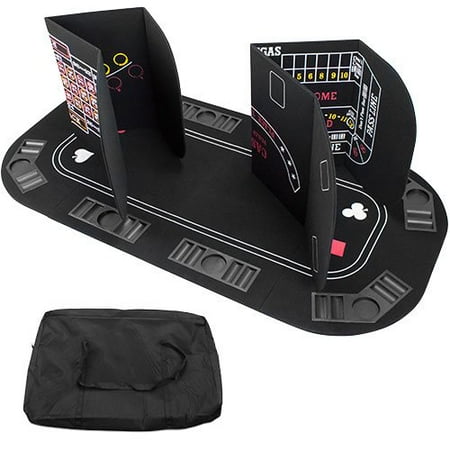 Premium Craps Table - Brybelly 5-in-1 Poker, Blackjack, Craps, Roulette, Baccarat Folding Tabletop