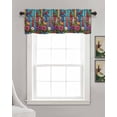 thumbnail image 3 of Independence Day Kitchen Valances for Windows Farmhouse Linen Window Valance Curtain for Living Room Window Treatment Red Blue Star Stripe Poppy Flower Valance Rod Pocket Topper Drape, 60 x 18 Inch, 3 of 6