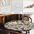 thumbnail image 4 of Round Fitted Tablecloth with Elastic Edge Design Table Cover Waterproof Stain-Resistant Wipeable Table Cloth Best for 42"-46" Round Tables for Outdoor Indoor Floral Print, 4 of 4