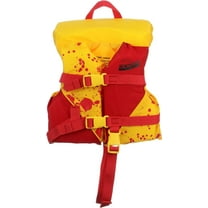 Seachoice Type II Deluxe Adjustable Boat Vest w/ Grab Handle, Bright Yellow and Red, Child, 30-50 Lbs.