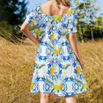 thumbnail image 4 of Summer citrus Mediterranean style mosaic lemon fruit pattern Sleeveless Dress summer dress womens 2024 summer dress woman 2024, 4 of 7