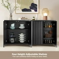 thumbnail image 6 of Finnhomy Sideboard Buffet Cabinet Modern Fluted Wood 4 Doors 69.3 Inches, 6 of 7