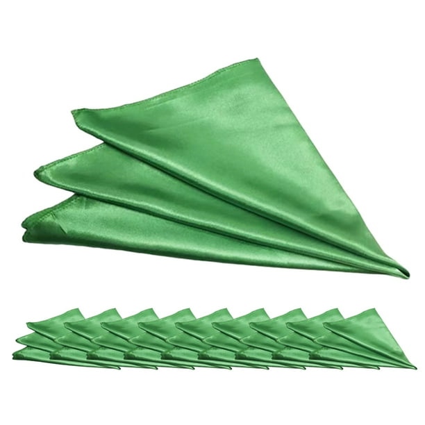 Servilletas de satén Dinheiro, paquete de 10, servilletas de satén cuadradas, servilletas suaves para bodas, cenas, restaurantes, fiestas, decoración, 48 cm x 48 cm