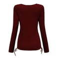 thumbnail image 2 of SSLR Long Sleeve T Shirts for Women Slim Fitted Square Neck Tops Casual Lightweight, 2 of 6