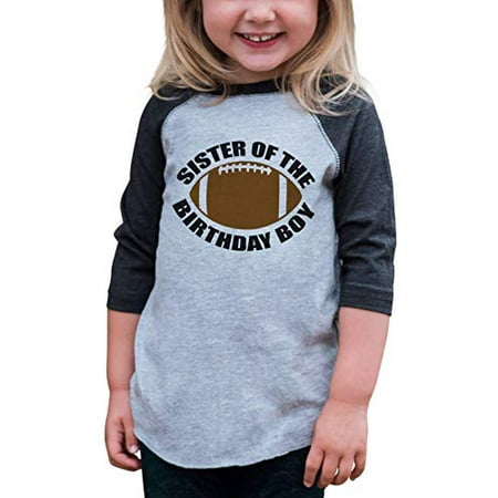 

7 ate 9 Apparel Girl s Sister Football Grey Raglan Tee