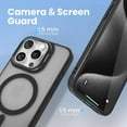 thumbnail image 3 of Entronix Heavy Duty Slim Phone Case with Camera Kickstand Compatible with Magsafe for Apple iPhone 16 Magnetic Case, Shockproof Translucent Matte Case for Apple iPhone 16, Black, 3 of 6