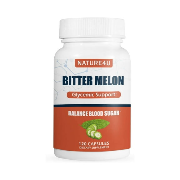 Nature4U Organic Bitter Melon Extract 450 mg, 120 Capsules, Blood Sugar Balance Supplement