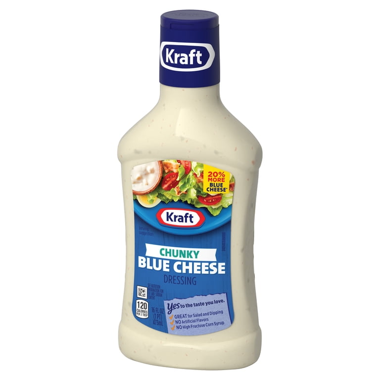 Kraft, Dressing, 16 oz, Chunky Blue Cheese with 20% More Blue Cheese -  Walmart.com