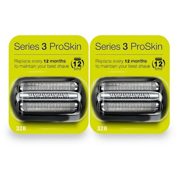 2-Pack 32B Electric Shaver Replacement Heads for Braun Series 3, Compatible with 320, 330, 340, 350CC Series Electric, Black