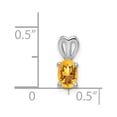 thumbnail image 3 of 925 Sterling Silver Polished back Citrine Pendant Necklace Pendant for Women - .39 cwt, 3 of 4
