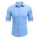 thumbnail image 5 of Designer Spring Summer Men's Casual Cotton Linen Solid Color Long Sleeve Shirts Loose ShirtsM, 5 of 5