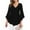 *Black, variant on ClodeEU Womens Ruffle 3/4 Sleeve V Neck Double Layers Mesh Blouses,Flared Sleeve Tunic Tops Green,Womens Plus XL