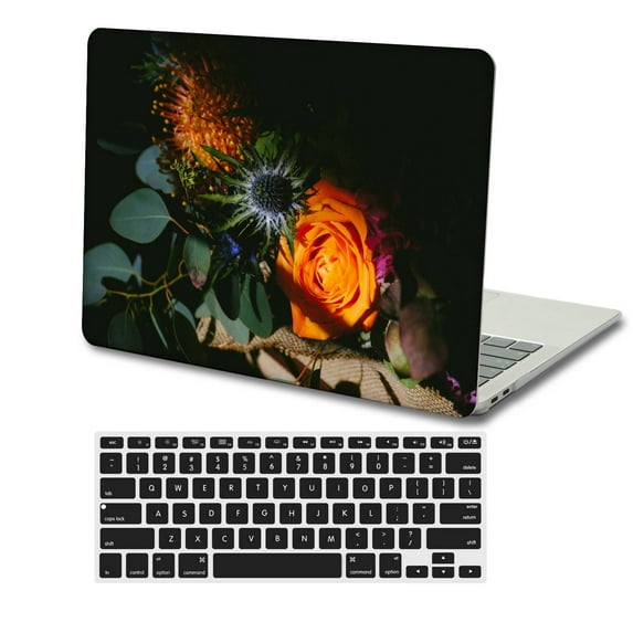 KSK KAISHEK Protective Case Hard Cover Compatible with MacBook Pro 14" with XDR Display Touch ID Type C + Black Keyboard Cover Model: A2442 & A2779 (Rose series 1012)