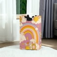 thumbnail image 6 of Yayeee Freestanding Laundry Hamper with Handle Collapsible Large Storage Basket for Clothes, Purple Retro Rainbow, 6 of 7