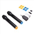 thumbnail image 1 of Karaoke Handheld Dynamic Dj Mic Rechargeable Receiver Wedding Speech Club Show Meeting,2 x Wireless Microphone 1 x Receiver,Black, 1 of 8