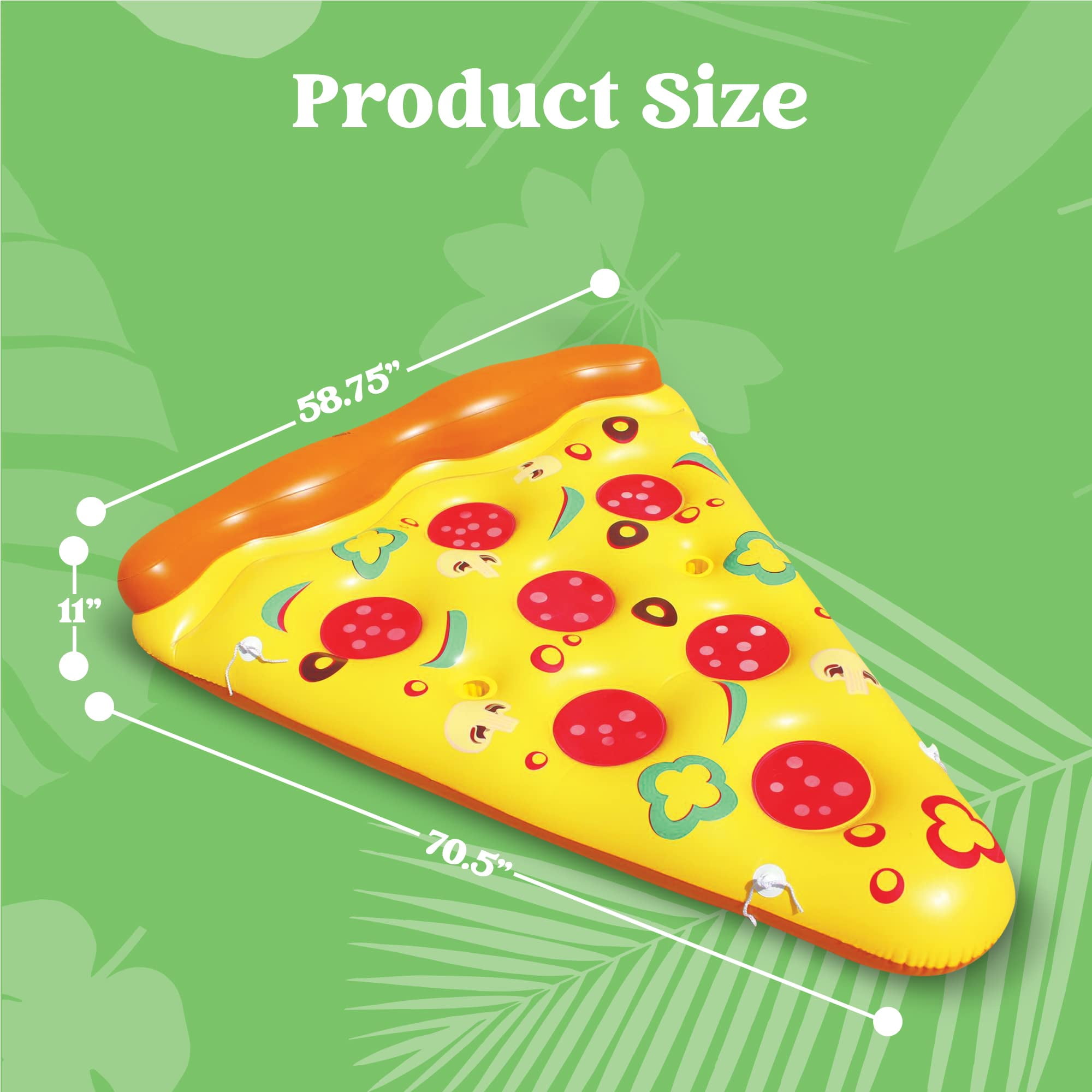 Joyfy Giant Inflatable Pizza Slice Pool Float, Floating Island, Fun Pool Floaties, Summer Pool Raft Lounge for Adults(1 Pack)