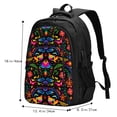 thumbnail image 5 of Wukai Mexican Flower Traditional1 Travel Laptop Backpack: Business Water-Resistant Bag with USB Charging Port, Ideal College Backpack for Men & Women, 5 of 6
