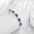 thumbnail image 5 of Juwaliy 18K White Gold Plated Oval Tennis Bracelets for Women,September Birthstone Bracelet Blue Sapphire Jewelry Mom Valentines Mothers Day Gift Idea, 5 of 8