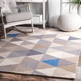 thumbnail image 1 of nuLOOM 200HJHK110B-508 Hand-Hooked Contemporary, Geometric 100 Percent Wool Grey Rug (5-Feet X 8-Feet), 1 of 5