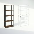 thumbnail image 3 of Furinno Turn-S-Tube 3-Tier Compact Multipurpose Shelf Display Rack with Square Tube, Amber Pine/Black, Set of 2, 3 of 6