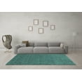 thumbnail image 3 of Ahgly Company Machine Washable Indoor Square Abstract Turquoise Blue Contemporary Area Rugs, 3' Square, 3 of 4