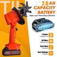 thumbnail image 3 of 21V Cordless Tiller for Gardening, 360 RPM Electric Garden Tiller, 2-in-1 Powered Mini Cultivator with 2×2.0Ah Batteries & Charger, 5" Tilling Width, 4" Depth, for Lawn/Soil Cultivation, 3 of 6