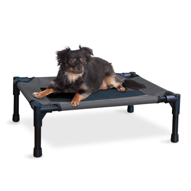 K&H Pet Products Original Pet Cot Elevated Dog Bed Charcoal/Black Small