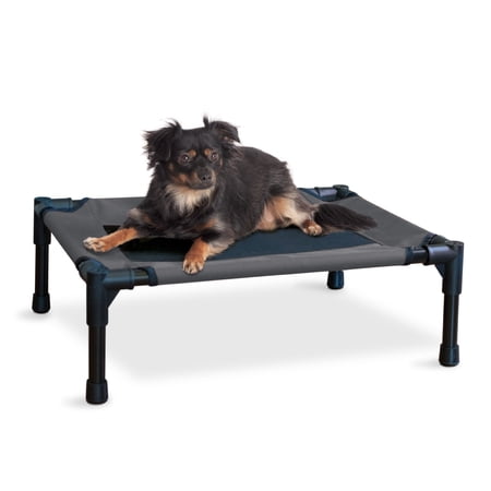 UPC: 0655199637713 | K&H Pet Products Original Pet Cot Elevated Dog Bed Charcoal/Black Small 17 X 22 X 7 Inches