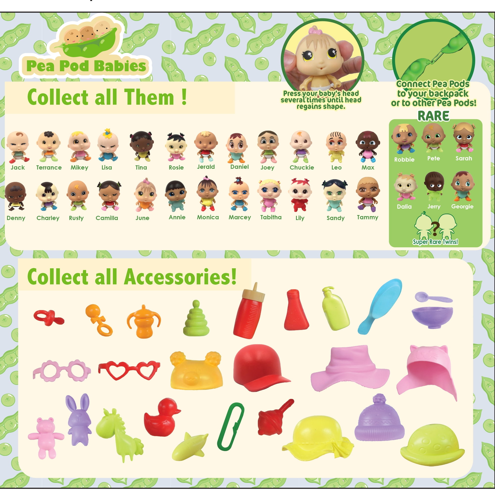 Pea Pod Babies: Collectible Mystery Surprise - 1 Pack - Open & Reveal Various Unique Toy Miniatures, Character Dolls, Clothing, Accessories, Kids 3+