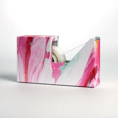 Taupe Marble - Vivid Marble Tape Dispenser In Pink