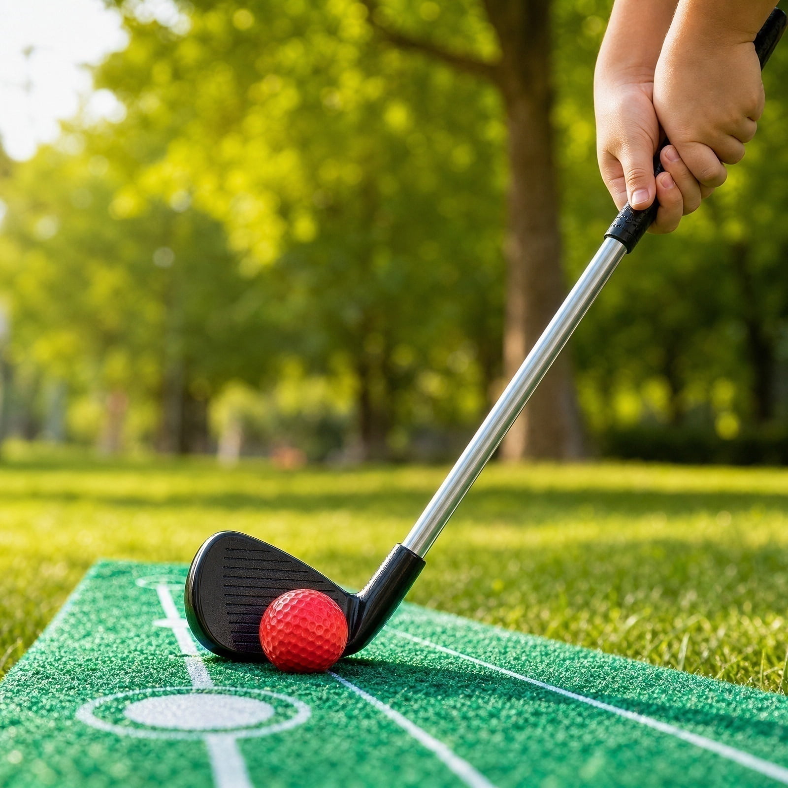 Backyard Golf Game Set, Velcro Golf Chipping Game, Golf Set for Student 4-8, Backyard Toys for Student Ages 4-8, Foldable 3-In-1 Cornhole Style Golf Toys Kit Complete with 1