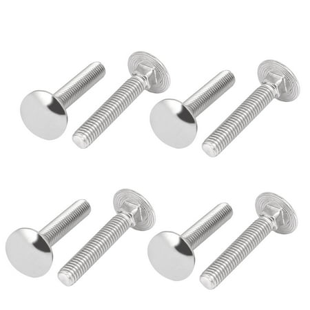 

M6x35mm 304 Stainless Steel Fully Thread Square Neck Carriage Bolts DIN603 8pcs