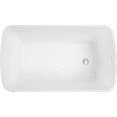 thumbnail image 3 of Topcobe 49" Acrylic Freestanding Soaking Bathtub, Square-Shape Soaking Hot Tub, Chrome Overflow and Quick Drain, Bathroom Tub, Modern Bath Tubs, Freestanding Bathtubs, Glossy White, 3 of 15