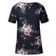 thumbnail image 5 of Camiseta de mujer con estampado floral, manga corta, cuello redondo, blusa informal, azul, M Methold AP001919-32, 5 of 6