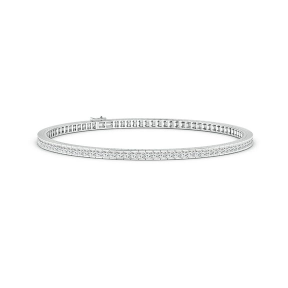 ANGARA Natural Princess-Cut 3.17 ct Diamond Tennis Bracelet in 14K White Gold for Women (Size-1.7mm| Color-H| Clarity-SI2) | Anniversary, Jewelry Gift for Women | Natural Diamond Bracelet