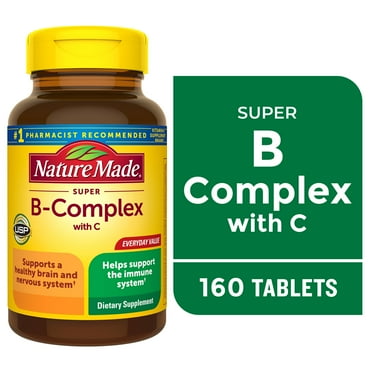 Nature Made Super B Complex with Vitamin C and Folic Acid, Dietary ...
