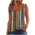 thumbnail image 2 of Pounoo Tank Tops for Women V Neck Boho Floral Print with Metal Ring Detail Loose Fit Soft Comfy Casual Daily Shirts Gift, 2 of 5