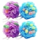 thumbnail image 1 of Loving Heart Bath Balls Sponge For Kids Bathing Mesh Design Cleaning 4Pcs, 1 of 4