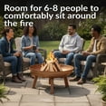thumbnail image 4 of Sunnydaze Outdoor Camping or Backyard Cast Iron Round Rustic Fire Pit Bowl with Metal Handles - 34"- Oxidized Rust, 4 of 10