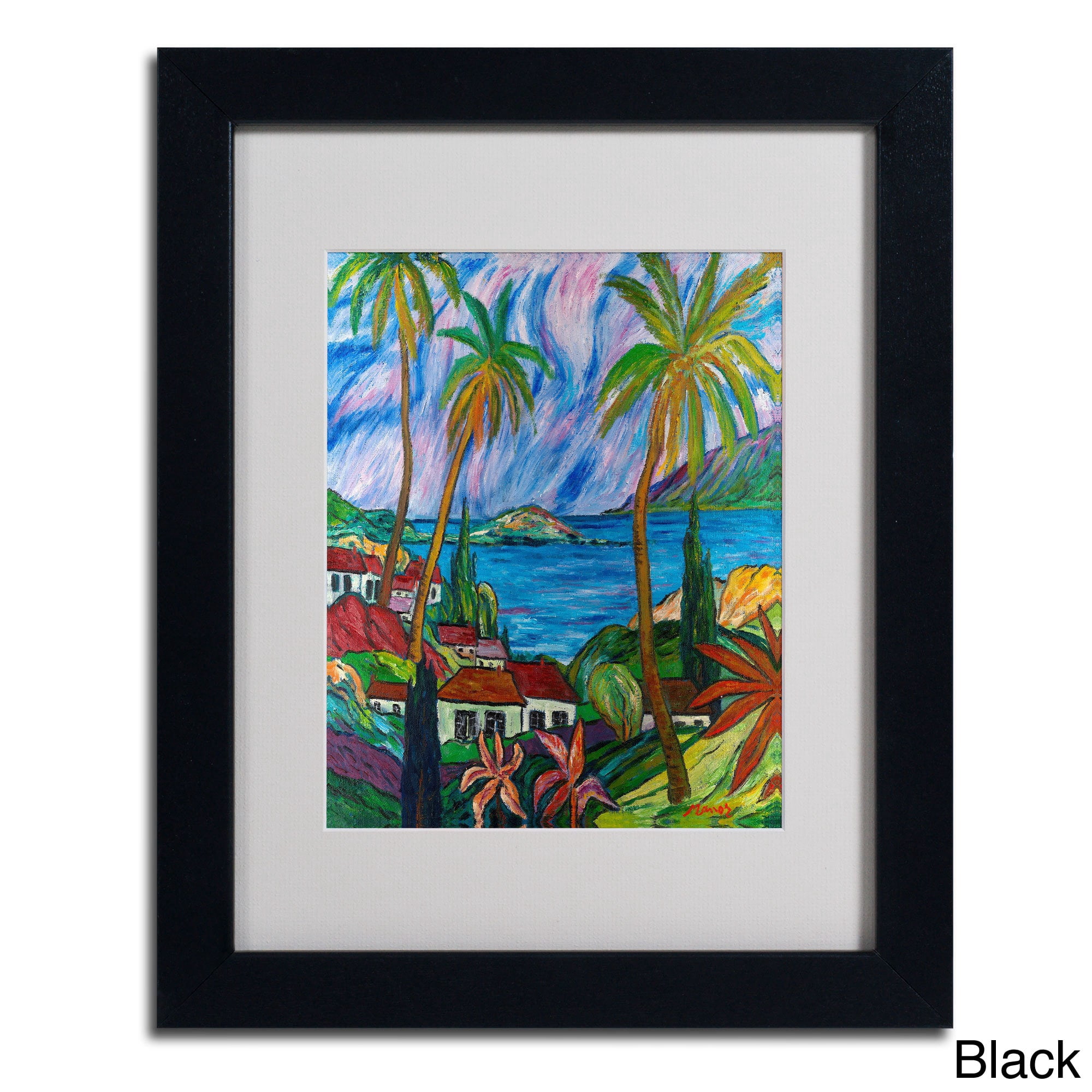 Trademark Fine Art "Tropical Paradise" Canvas Art by Manor Shadian, Wood Frame