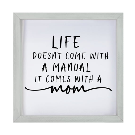 Inspiring Modern Framed Shadow Box 7x7in - Life Doesn't Come With A Manual