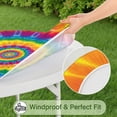 thumbnail image 5 of Yellow Tie Dye Spiral Pattern Round Fitted Tablecloth with Elastic Edge,Dining Table Cover Waterproof,Outdoor Round Tablecloth for Camping,Dining,Indoor and Outdoor, 5 of 7
