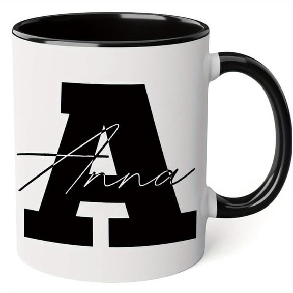 Personalized Mug Personalized Ceramic Coffee Mug Custom 26 Letter Name Mug Reusable Hand Wash Only Durable Ceramic Ideal Christmas Mother s Day and Ho